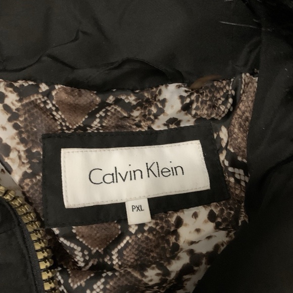 Calvin Klein Goose Duck Down Long Jacket Women's PXL Coat Hooded Snow Classic - Picture 4 of 11